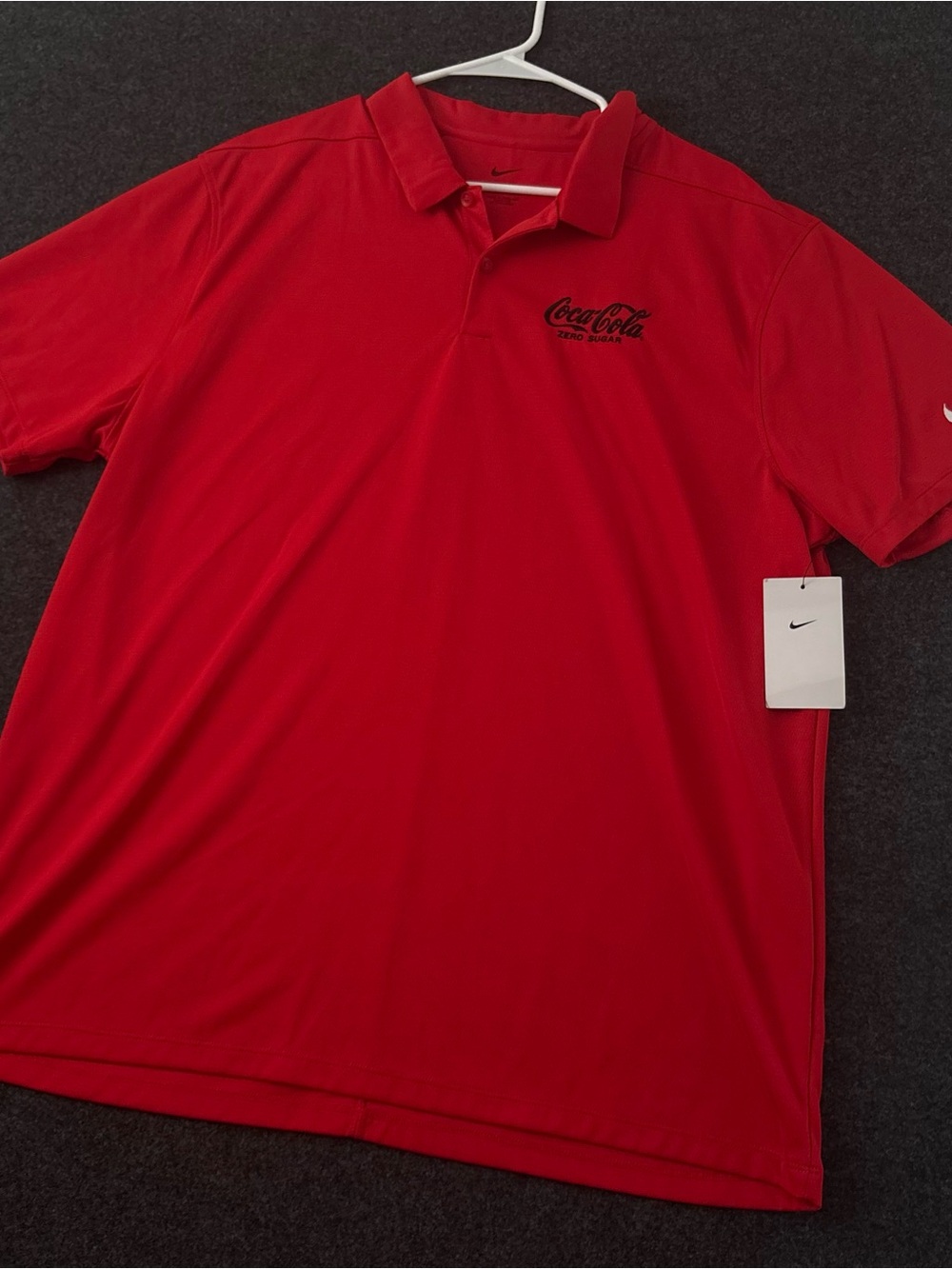 NWT Nike Golf Dri-FIT Polo Shirt Mens XL  Red Coca-Cola Coke Zero Logo Polo
